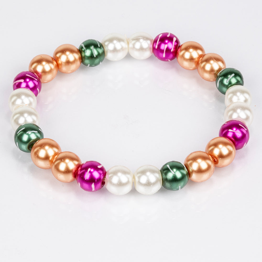 Set din Aliaj Placat cu Aur ( 65 grame ) cu Perlă de cristal 322 Carate ( Colier+Cercei+Brățară ) 6 