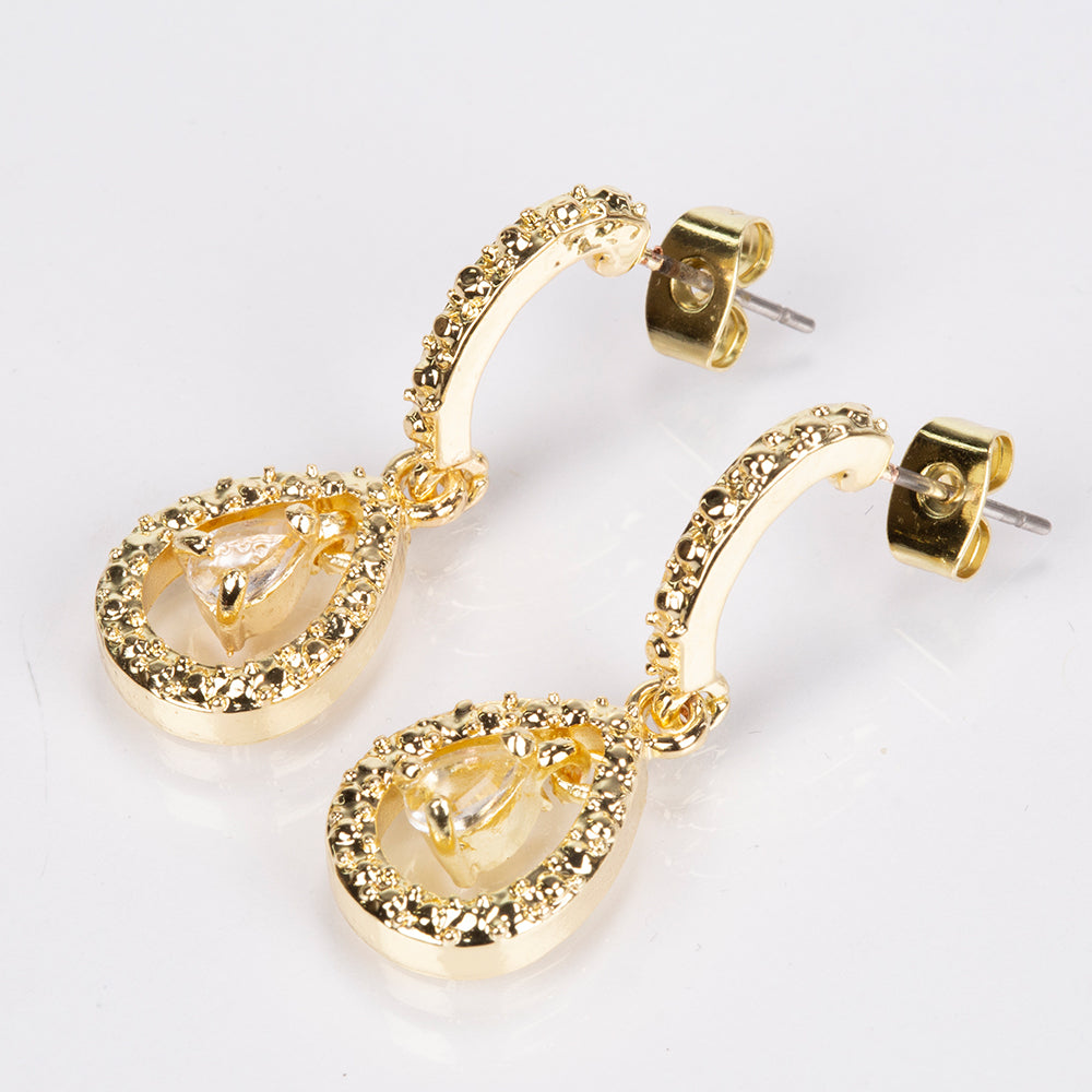 Ceas din Aliaj Placat cu Aur ( 62 grame ) cu Rubin și Cristal Alb Emporia® 0.92 Carate ( Colier+Cercei+Pandantiv ) 2 