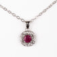 Set din Aliaj Placat cu Aur ( 4.5 grame ) cu Rubin și Cristal Alb Emporia® 2.77 Carate ( Colier+Cercei+Pandantiv )