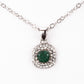 Set din Aliaj Placat cu Aur ( 4.5 grame ) cu Smarald și Cristal Alb Emporia® 2.58 Carate ( Colier+Cercei+Pandantiv )