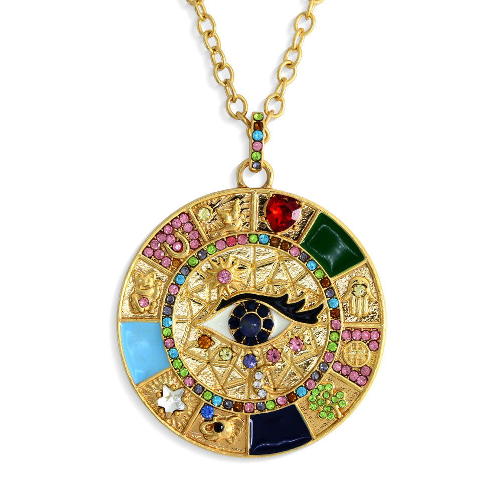 Colier din Aliaj Placat cu Aur ( 23.4 grame ) cu Safir și Cristal Alb Emporia® 2.53 Carate 1 