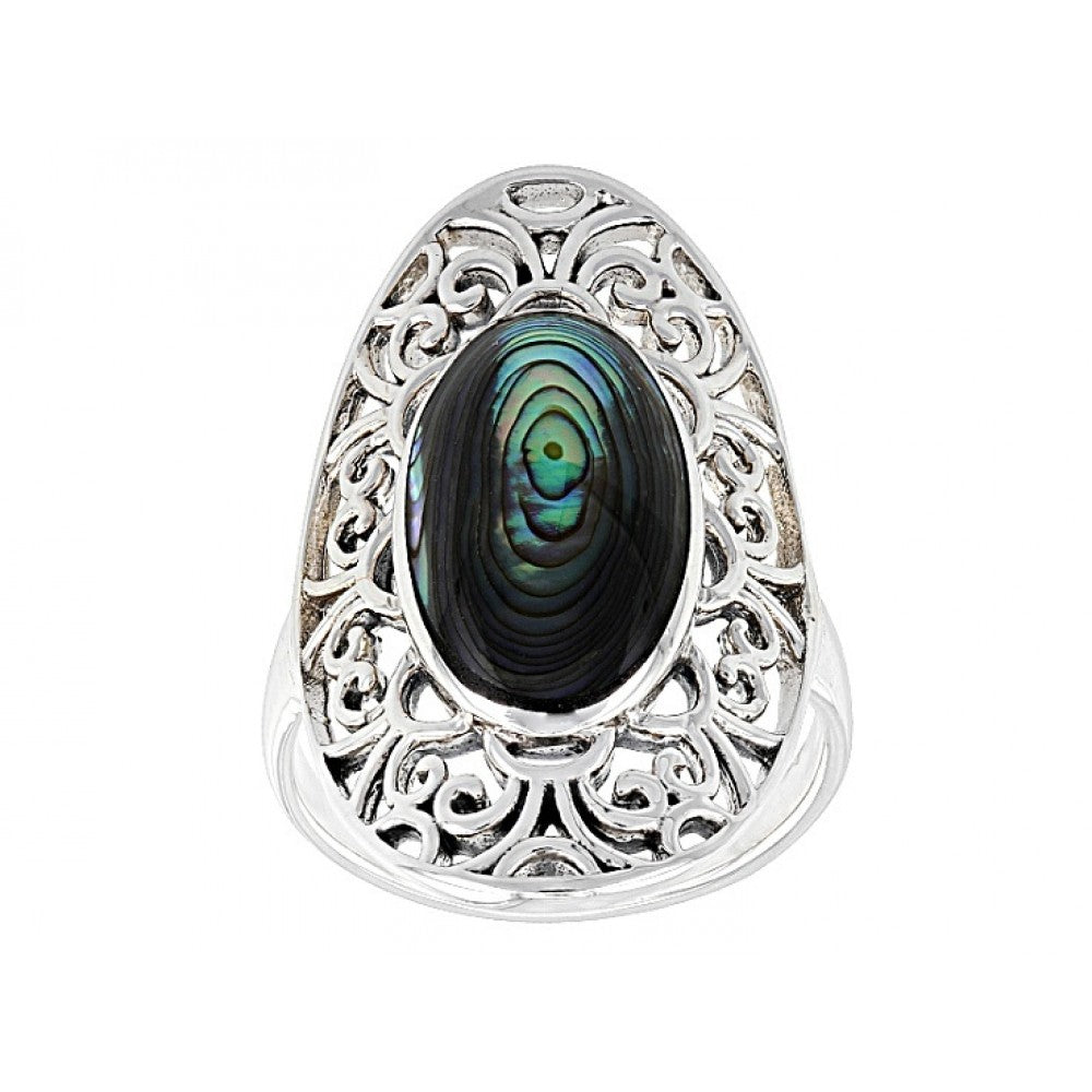 Inel din Argint 925 ( 4.76 grame ) cu Scoică Abalone 1.25 Carate 1 