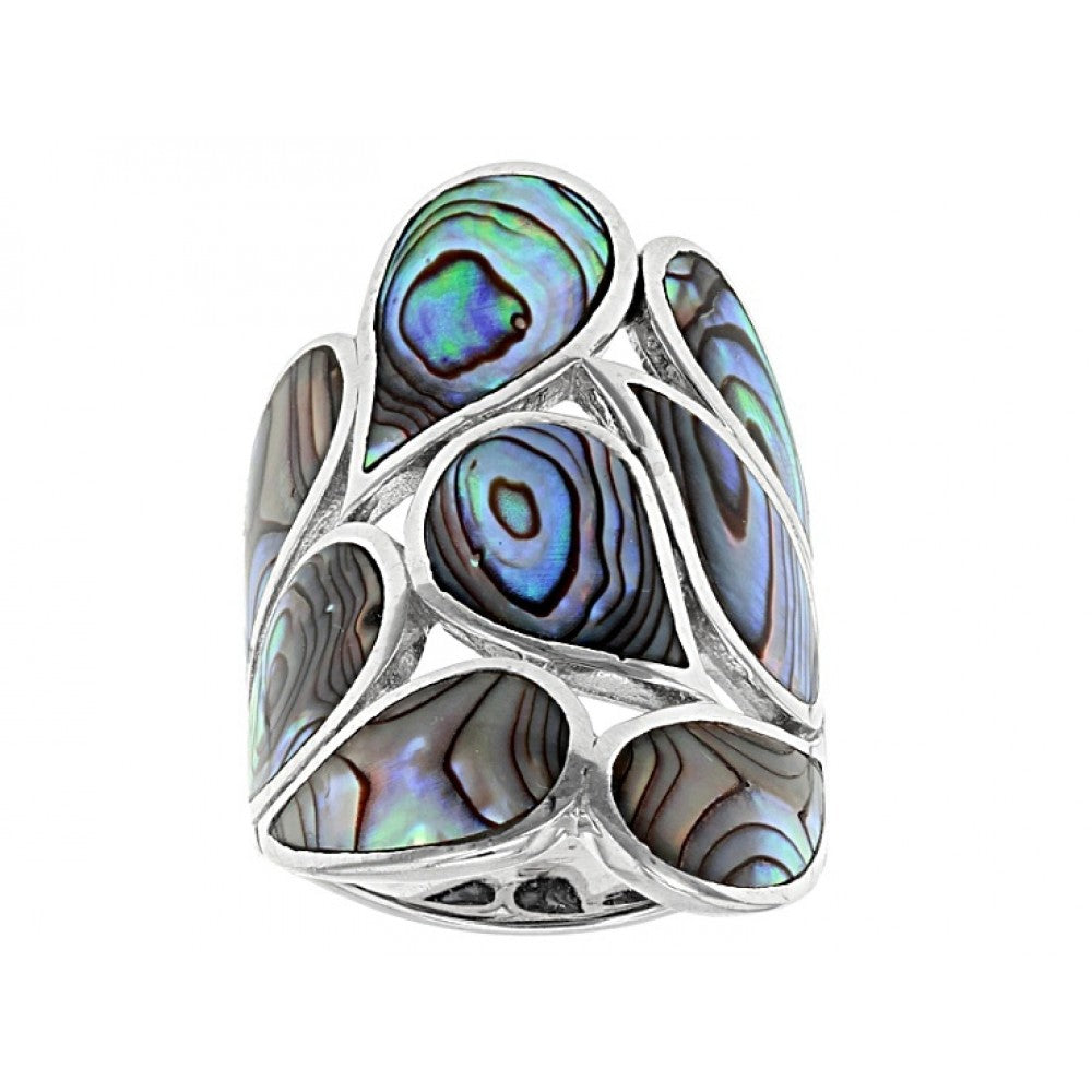 Inel din Argint 925 ( 7 grame ) cu Scoică Abalone 3.25 Carate 1 