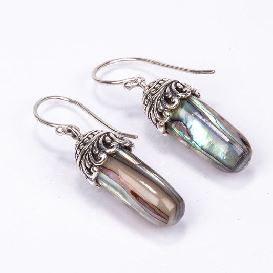 Cercei din Argint 925 ( 4.28 grame ) cu Scoică Abalone 2.55 Carate