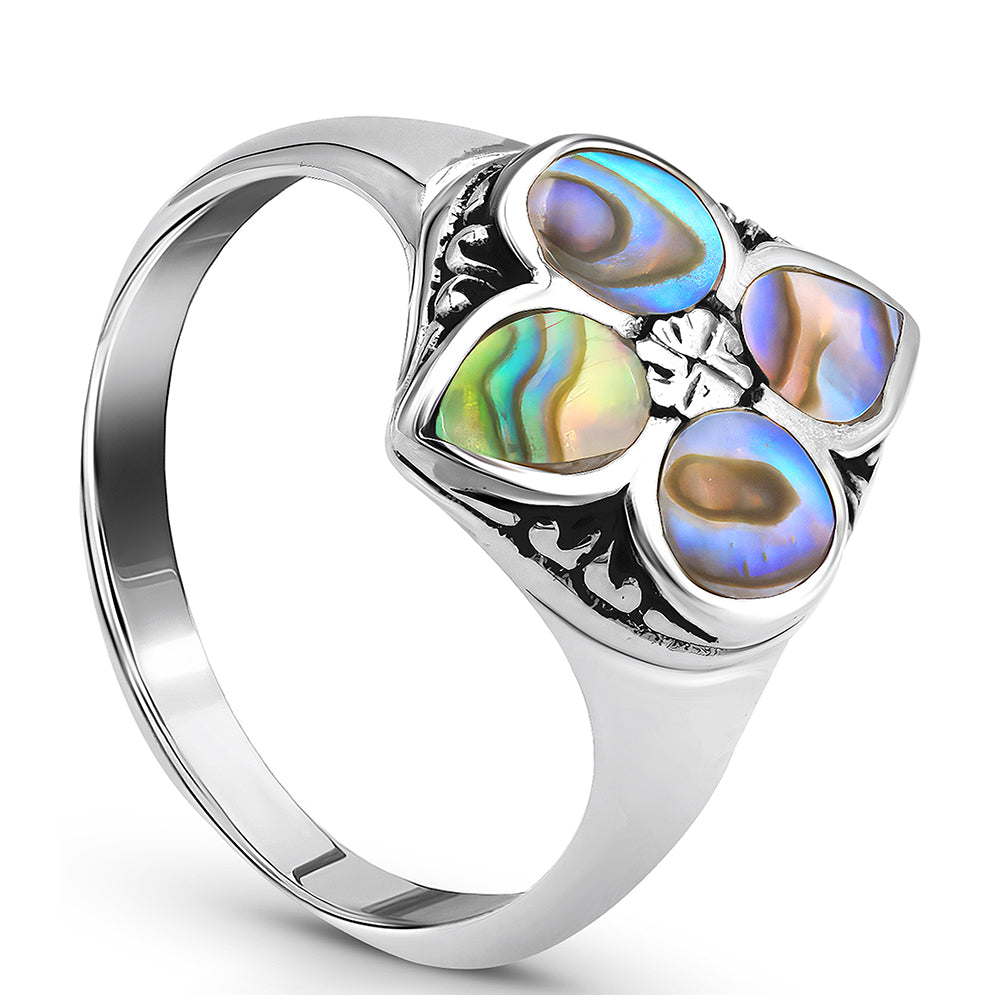 Inel din Argint 925 ( 4.24 grame ) cu Scoică Abalone 2.75 Carate