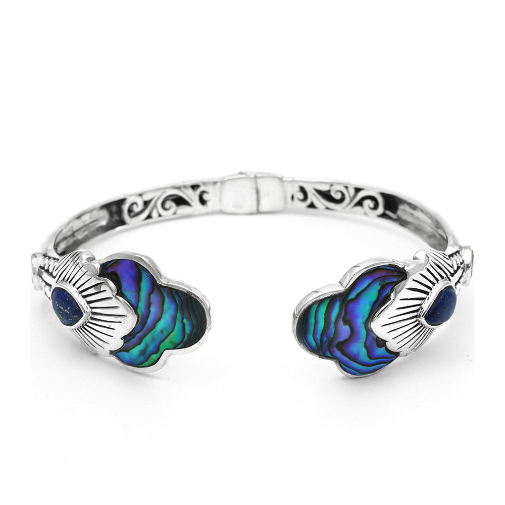 Brățară din Argint 925 ( 20.18 grame ) cu Scoică Abalone și Lapis Lazuli 9.6 Carate