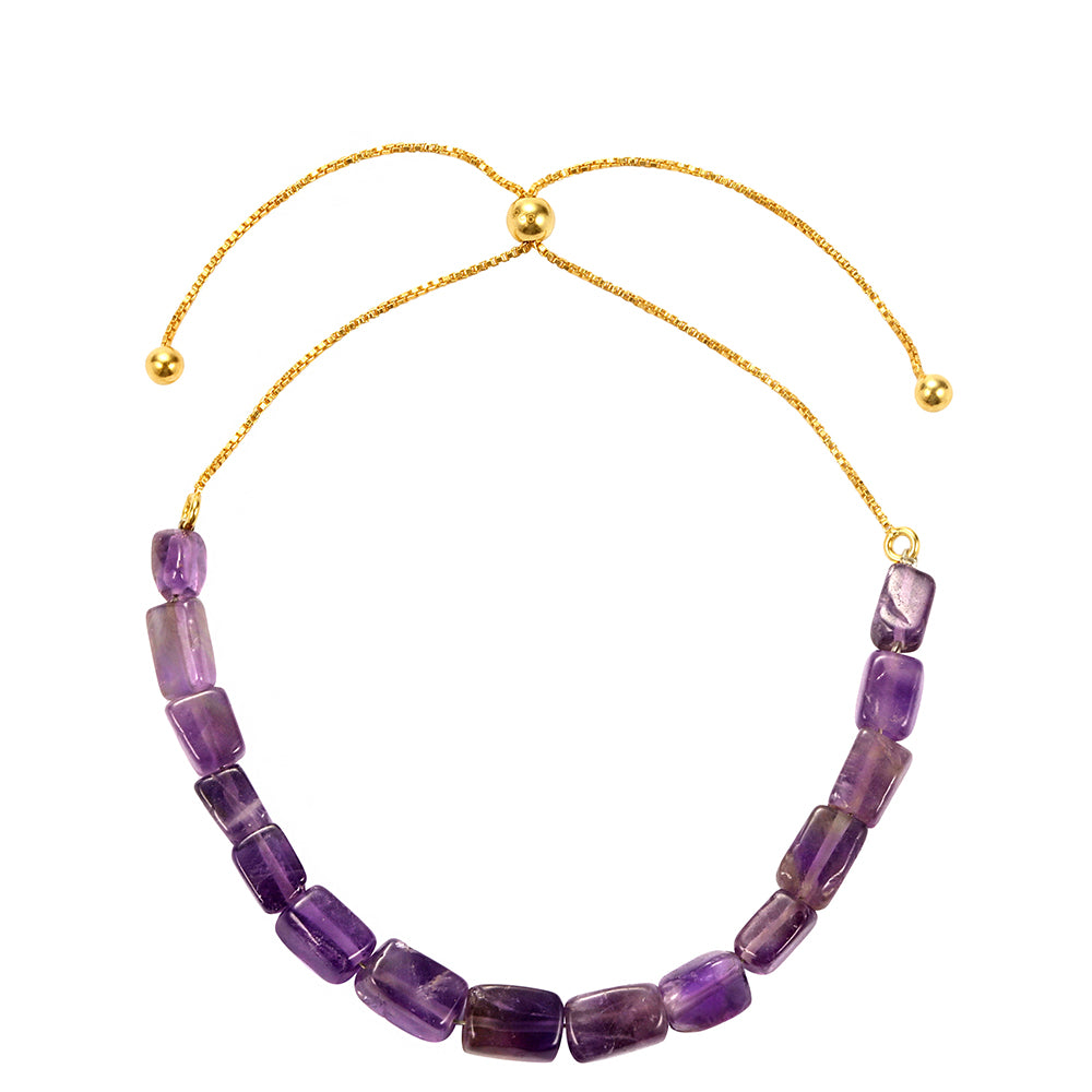 Brățară din Argint 925 Placat cu Aur ( 0.75 grame ) cu Ametist Brazilian 21.41 Carate 2 