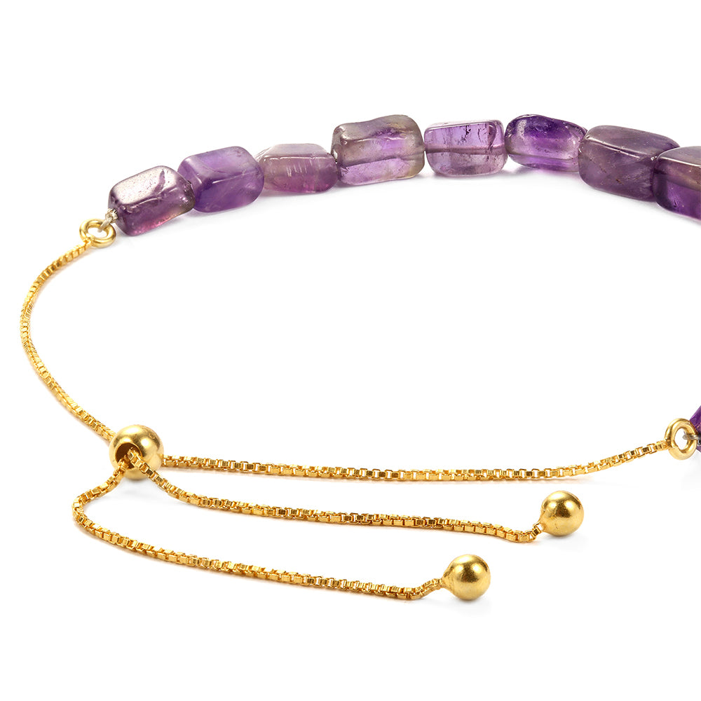 Brățară din Argint 925 Placat cu Aur ( 0.75 grame ) cu Ametist Brazilian 21.41 Carate
