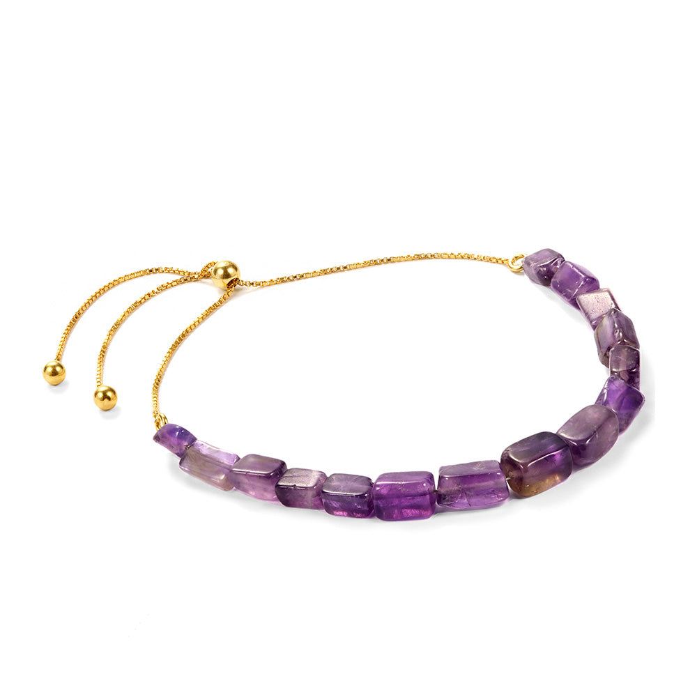 Brățară din Argint 925 Placat cu Aur ( 0.75 grame ) cu Ametist Brazilian 21.41 Carate