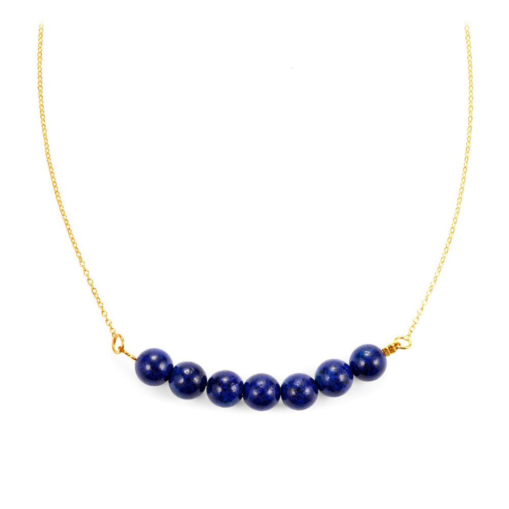 Colier din Argint 925 Placat cu Aur ( 1.84 grame ) cu Lapis Lazuli 28 Carate 1 