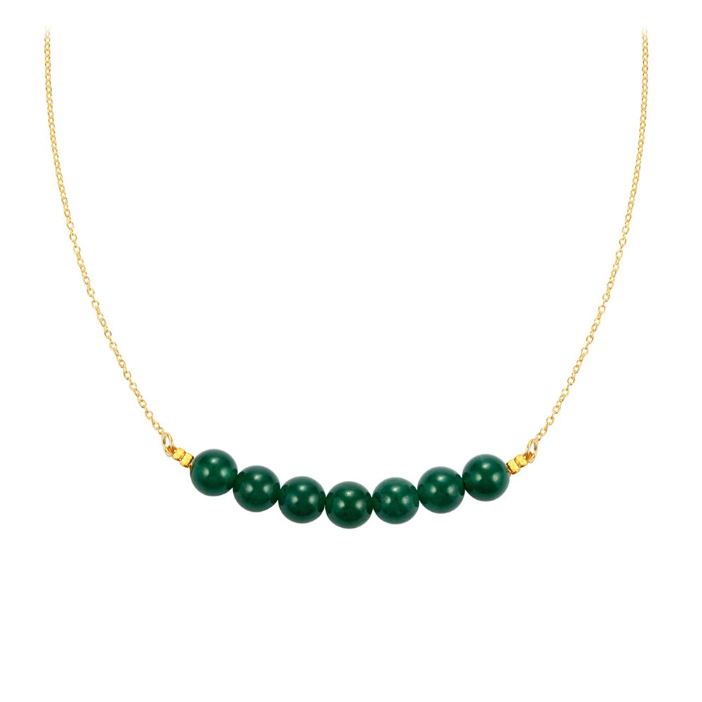 Colier din Argint 925 Placat cu Aur ( 1.84 grame ) cu Jad verde 26.05 Carate 1 