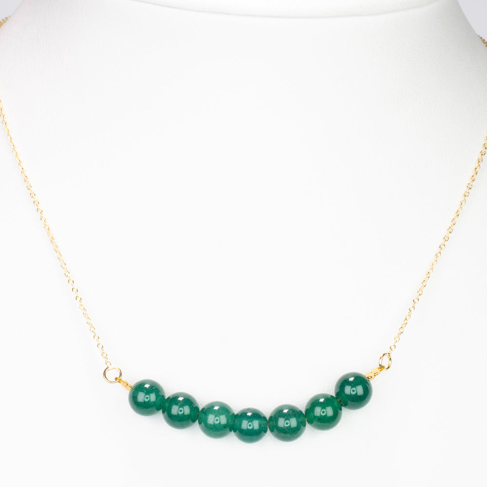 Colier din Argint 925 Placat cu Aur ( 1.84 grame ) cu Jad verde 26.05 Carate 5 