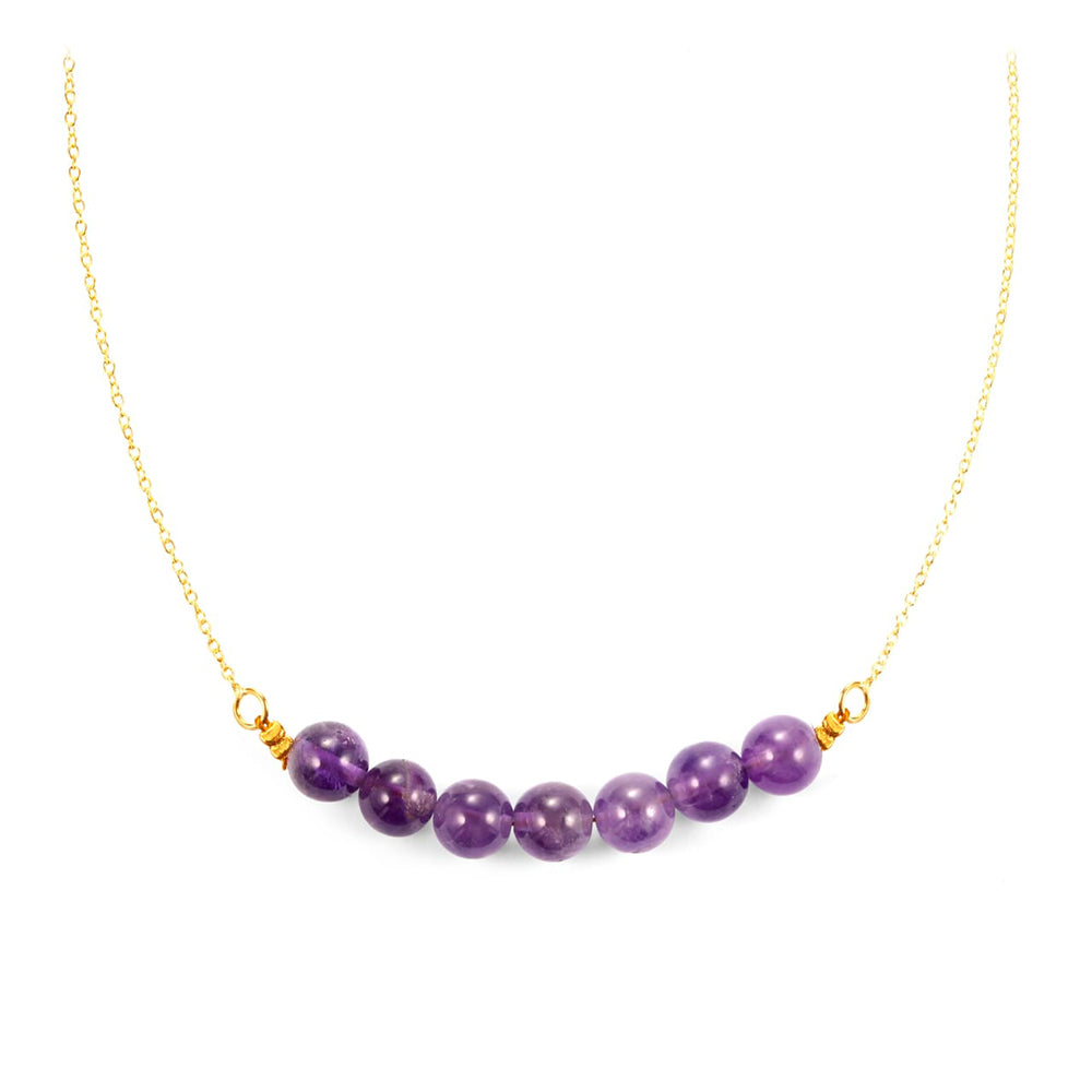 Colier din Argint 925 Placat cu Aur ( 1.84 grame ) cu Ametist Brazilian 24.35 Carate 2 