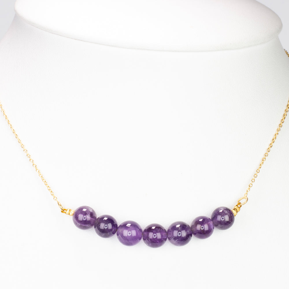 Colier din Argint 925 Placat cu Aur ( 1.84 grame ) cu Ametist Brazilian 24.35 Carate 5 