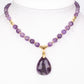 Colier din Aliaj Placat cu Aur ( 4.53 grame ) cu Ametist 110.95 Carate