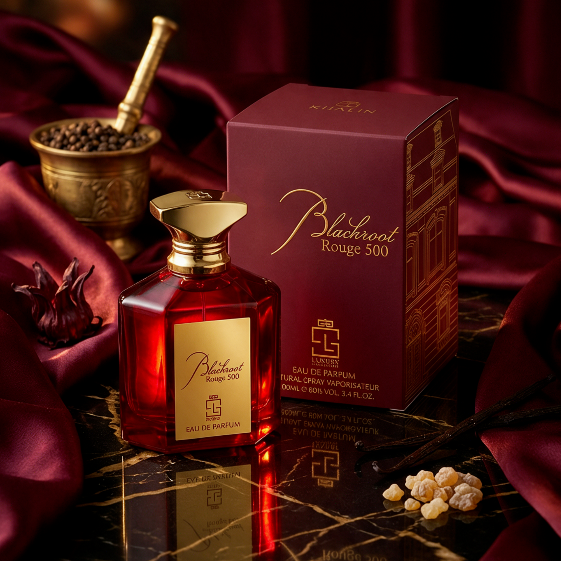 100 ml Eau de Perfume Oriental BLACKROOT ROUGE (Top: BERGAMOT, PINEAPPLE; Middle: SAFFRON, JASMINE; Base: AMBROX, CEDARWOOD, PRALINE) 4 