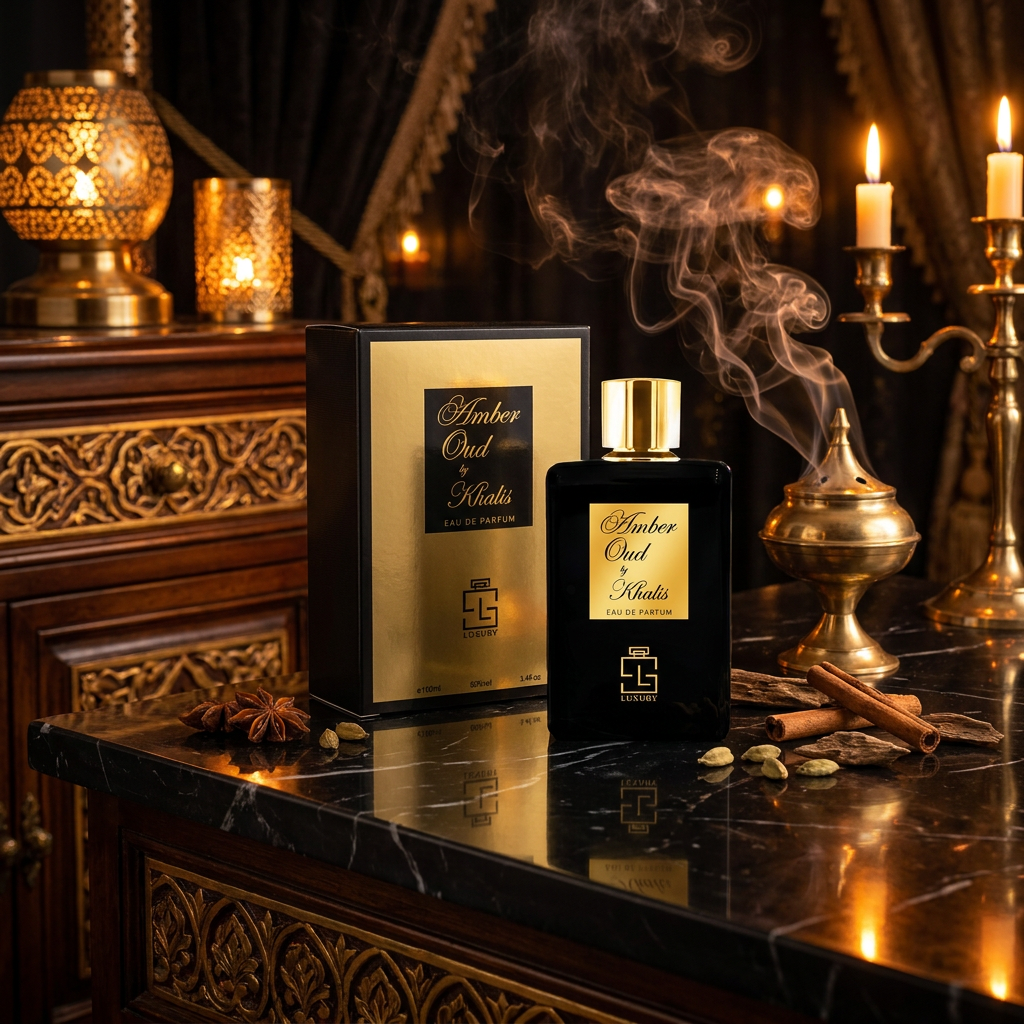 100 ml Eau de Perfume Oriental AMBER OUD BY KHALIS (TOP: CITRUS, LABDANUM, CLOVE, CINNAMON; MIDDLE: SANDALWOOD, CEDARWOOD, VETIVER; BASE: VANILLA, BALSAM, MUSK) 2 
