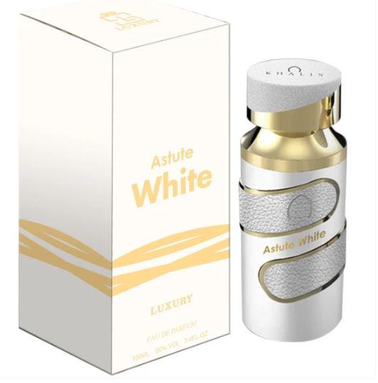 100 ml Eau de Perfume Oriental ASTUTE WHITE (TOP: RASPBERRY, LEMON, NEROLI; MIDDLE: ROSE, JASMINE; BASE: VANILLA, MUSK, AMBERWOOD)