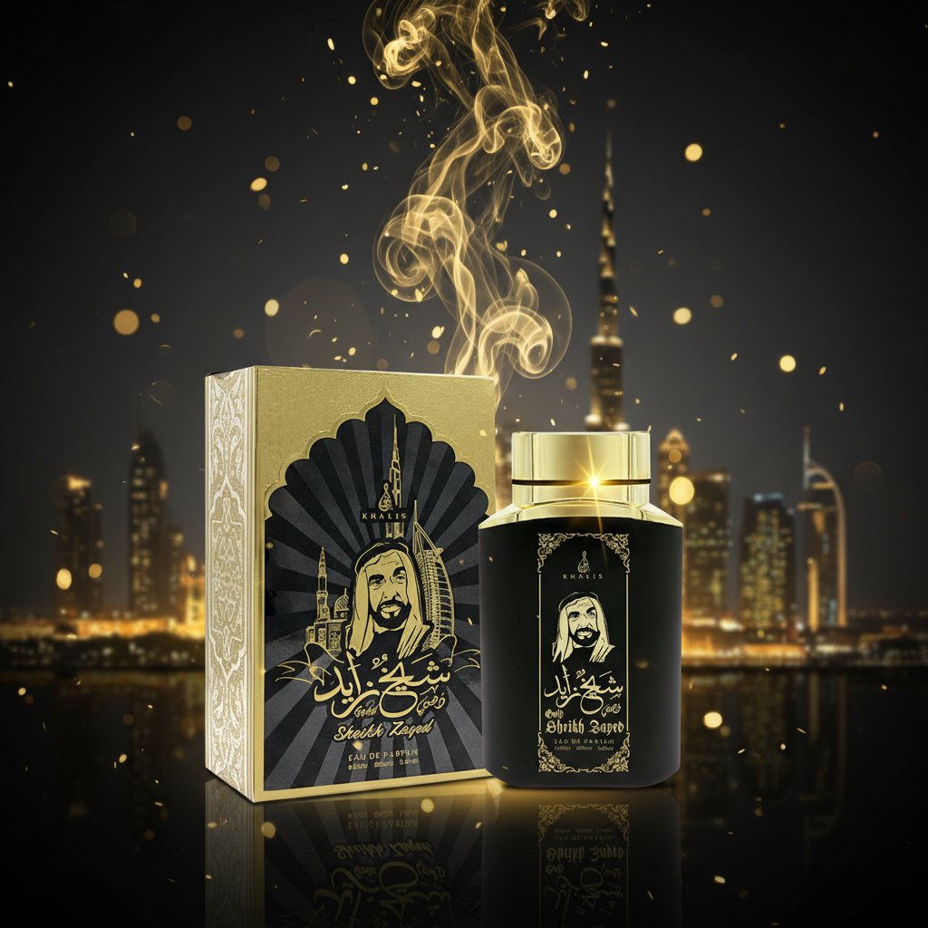 100 ml Eau de Perfume SHEIKH ZAYED GOLD cu Arome Picant-Lemnoase pentru Bărbați 10 