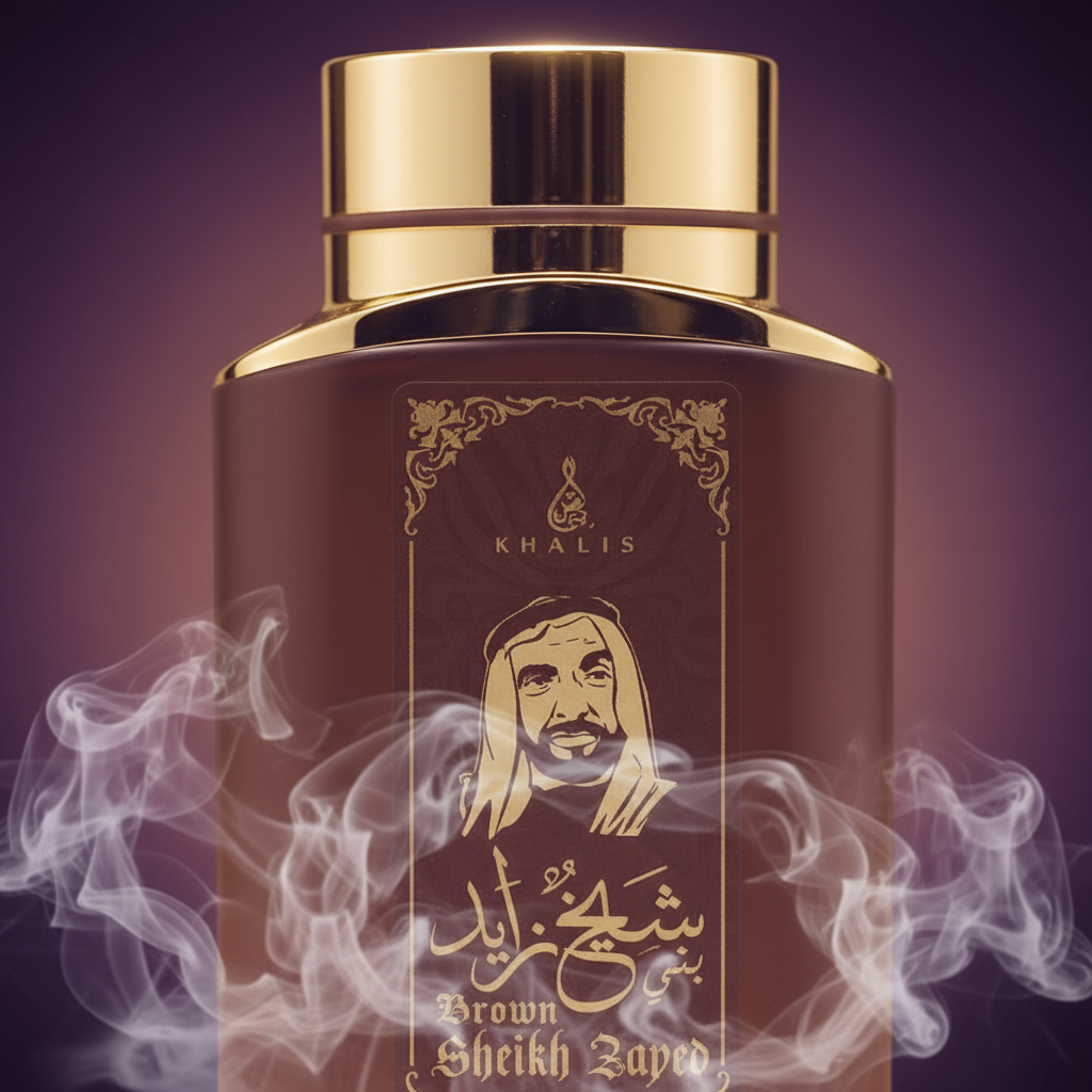 100 ml Eau de Perfume SHEIKH ZAYED BROWN cu Arome de Oud și Vanilie pentru Bărbați 3 