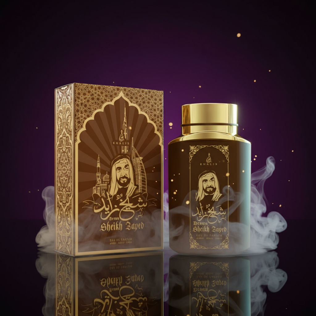100 ml Eau de Perfume SHEIKH ZAYED BROWN cu Arome de Oud și Vanilie pentru Bărbați 1 