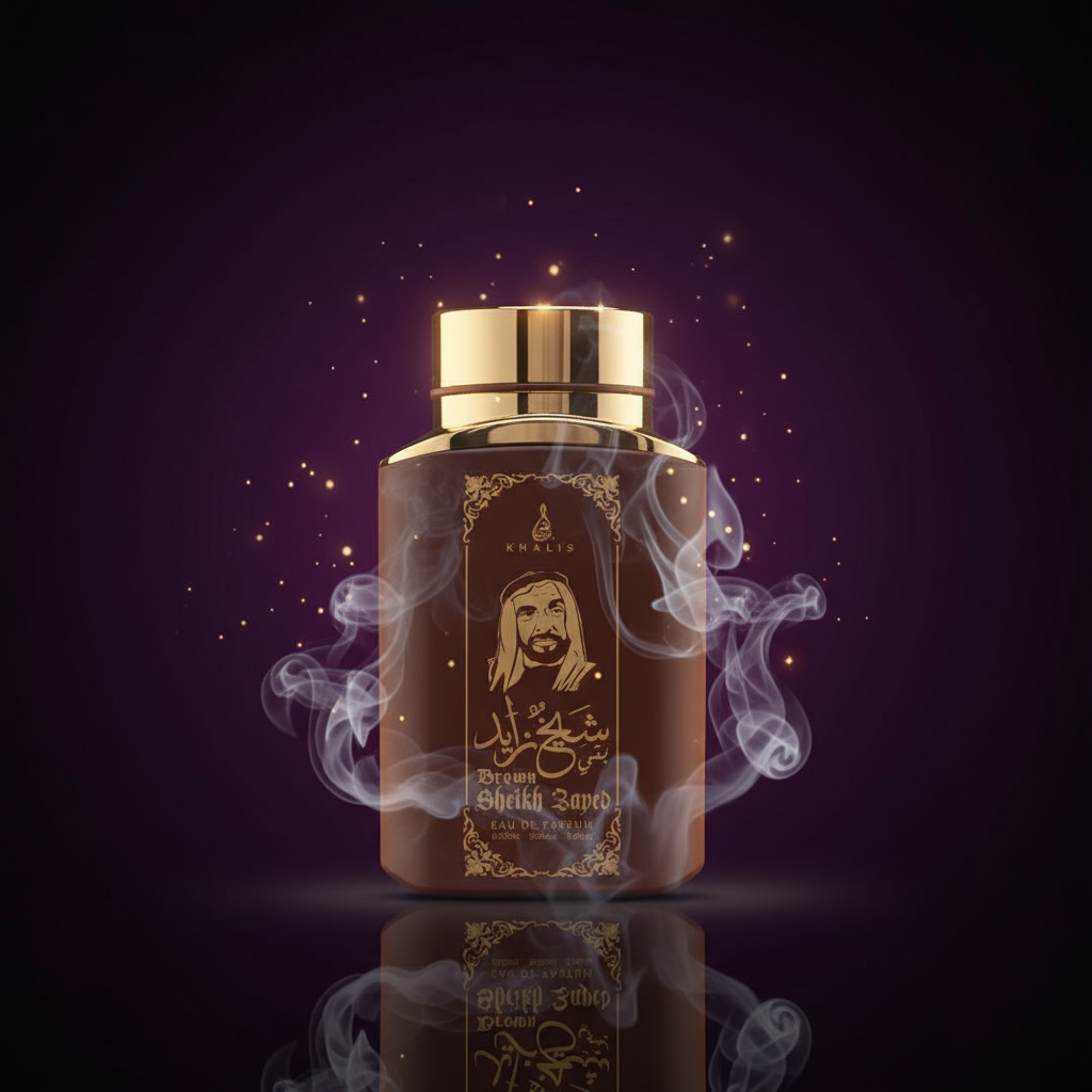 100 ml Eau de Perfume SHEIKH ZAYED BROWN cu Arome de Oud și Vanilie pentru Bărbați 6 