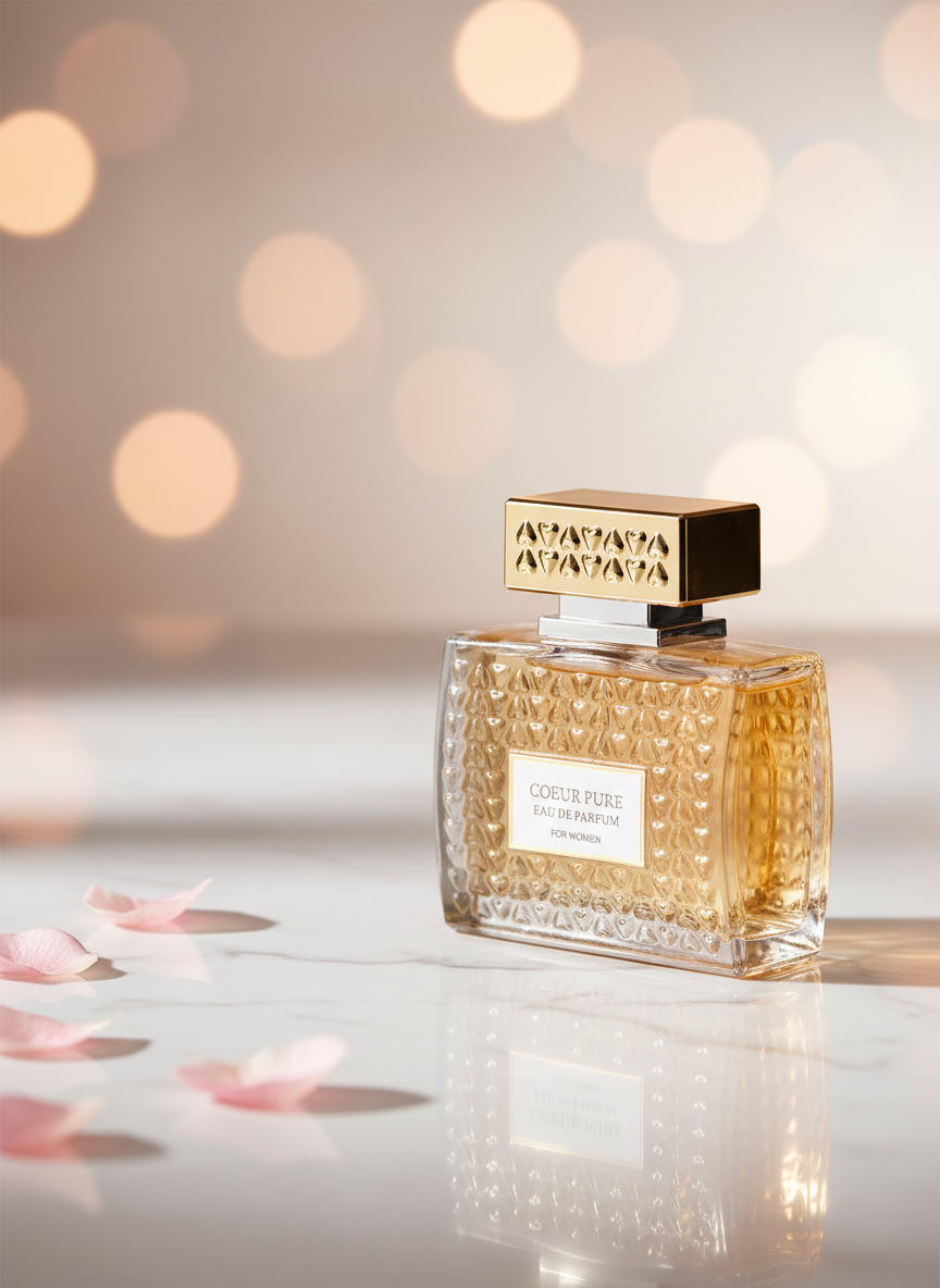 100 ml Eau de Parfume COEUR PURE cu Arome Florale pentru Femei