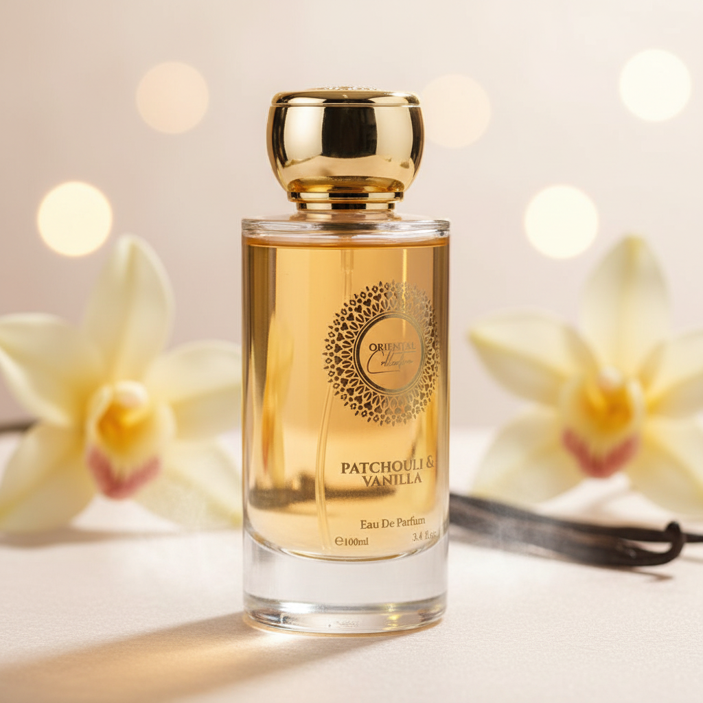 100 ml EDP PATCHOULI & VANILLA cu Arome Orientale, lemnoase, elegant, pudrat pentru Femei 5 