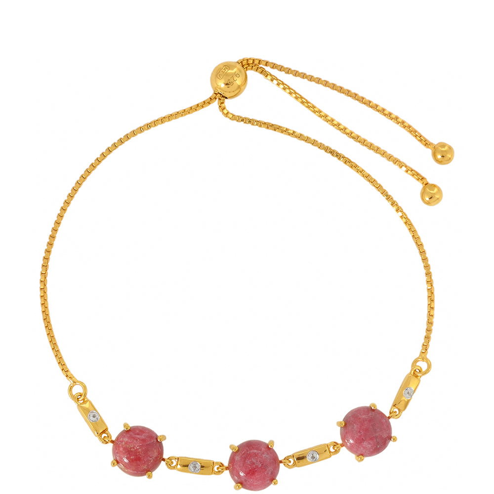 Brățară din Argint 925 Placat cu Aur ( 3.97 grame ) cu Thulit și Topaz Alb 6.78 Carate 1 