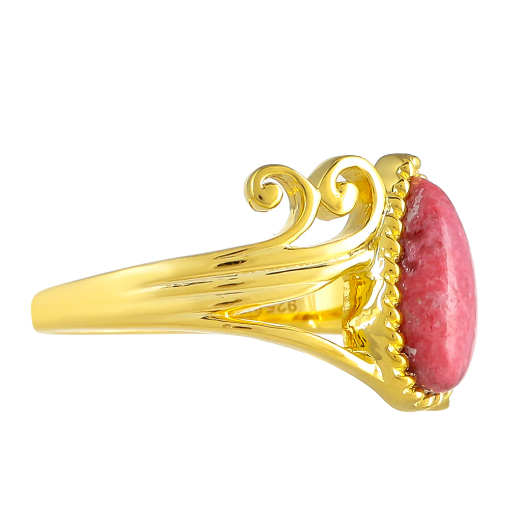 Inel din Argint 925 Placat cu Aur ( 2.99 grame ) cu Thulit 1.45 Carate 2 