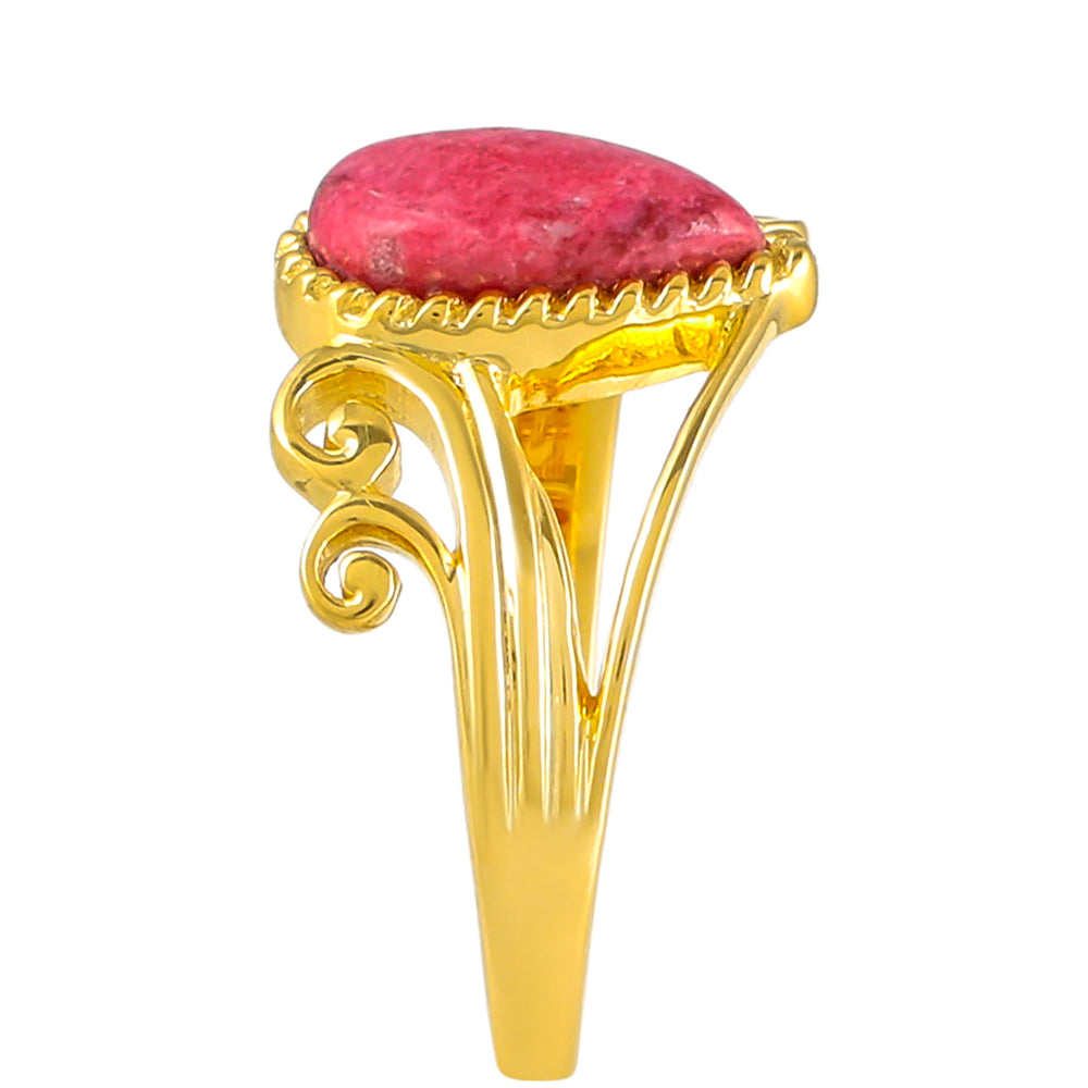 Inel din Argint 925 Placat cu Aur ( 2.99 grame ) cu Thulit 1.45 Carate 3 