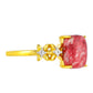 Inel din Argint 925 Placat cu Aur ( 2.33 grame ) cu Thulit și Topaz Alb 2.69 Carate