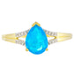 Inel din Aur de 9K ( 1.6 grame ) cu Opal Albastru Etiopian și Zircon Natural 0.7 Carate