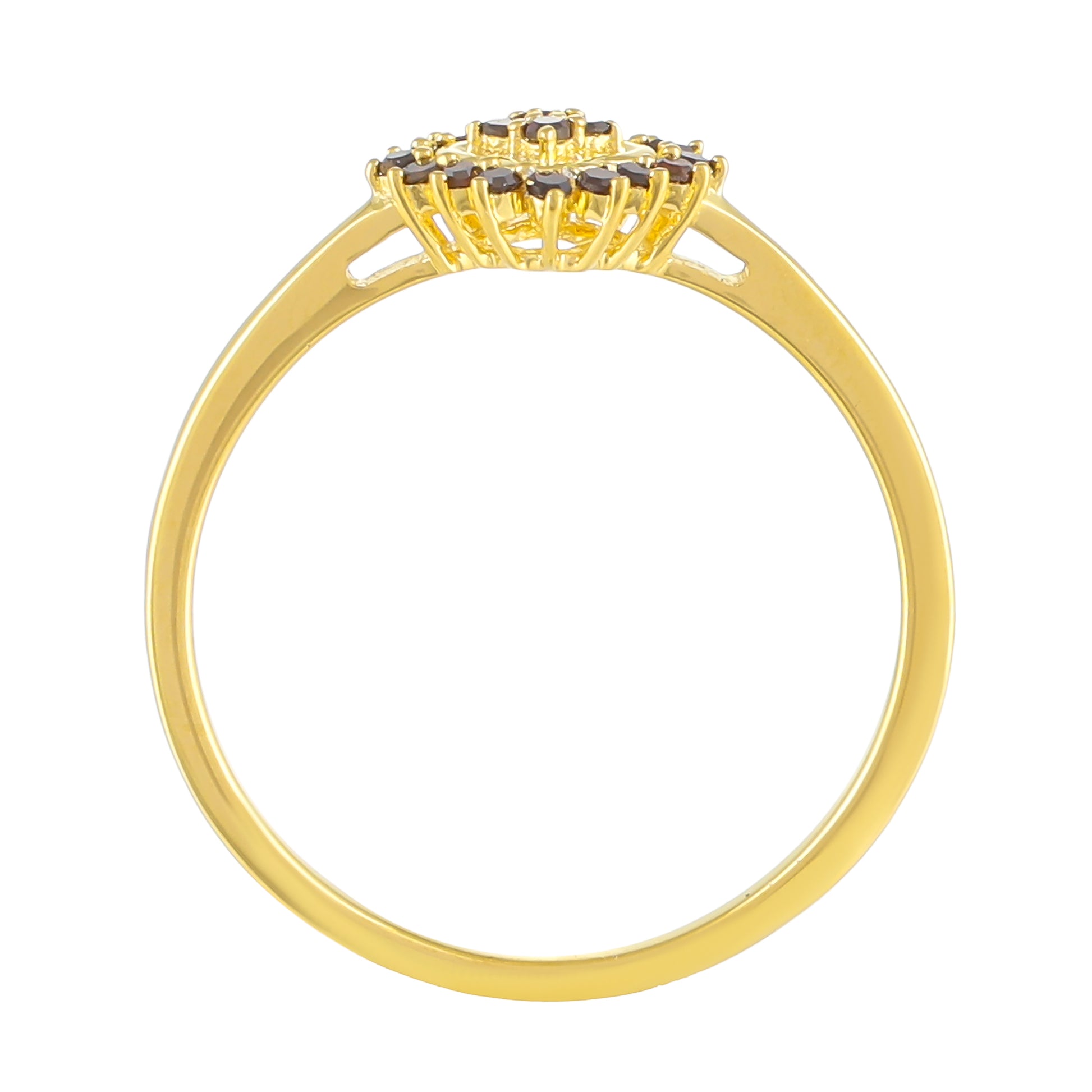 Inel din Argint 925 Placat cu Aur ( 1.48 grame ) cu Diamant Roșu 0.14 Carate 4 