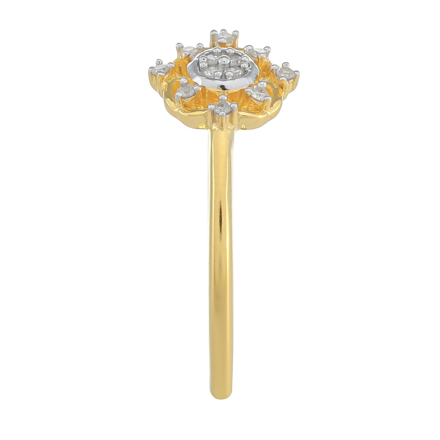 Inel din Argint 925 Placat cu Aur ( 1.3 grame ) cu Diamant Alb 0.06 Carate