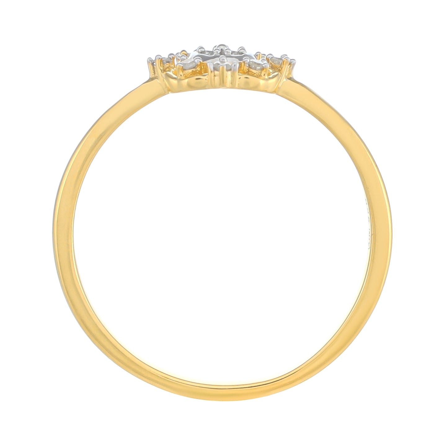 Inel din Argint 925 Placat cu Aur ( 1.3 grame ) cu Diamant Alb 0.06 Carate
