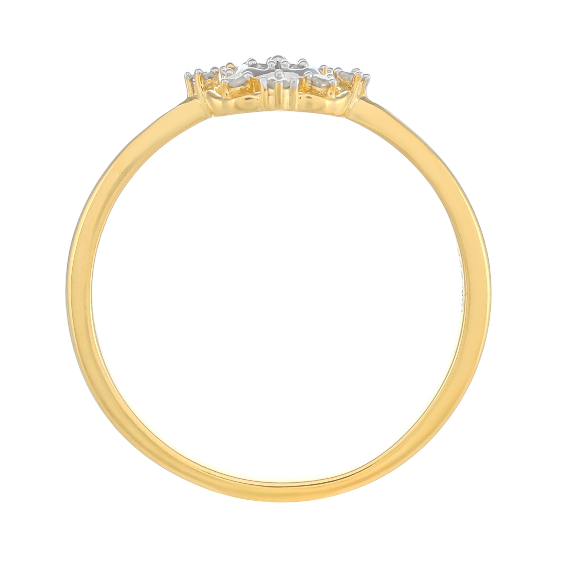 Inel din Argint 925 Placat cu Aur ( 1.3 grame ) cu Diamant Alb 0.06 Carate 4 