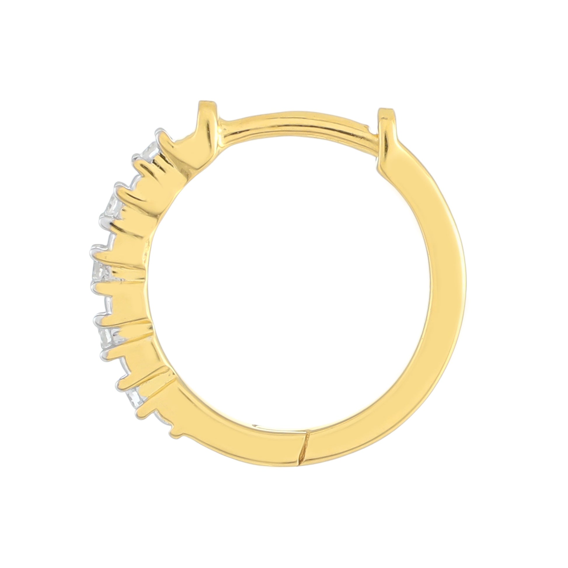 Cercei din Argint 925 Placat cu Aur ( 1.08 grame ) cu Diamant Alb 0.05 Carate 2 