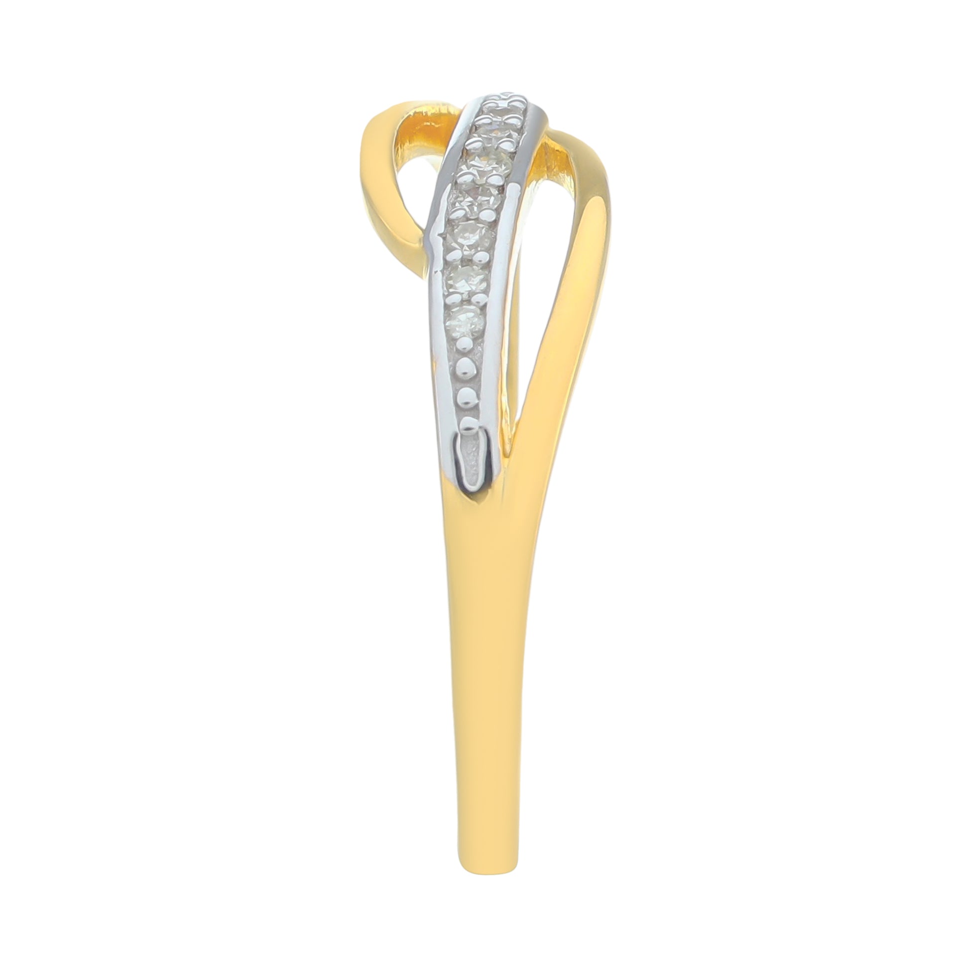 Inel din Argint 925 Placat cu Aur ( 2.01 grame ) cu Diamant Alb 0.06 Carate 2 
