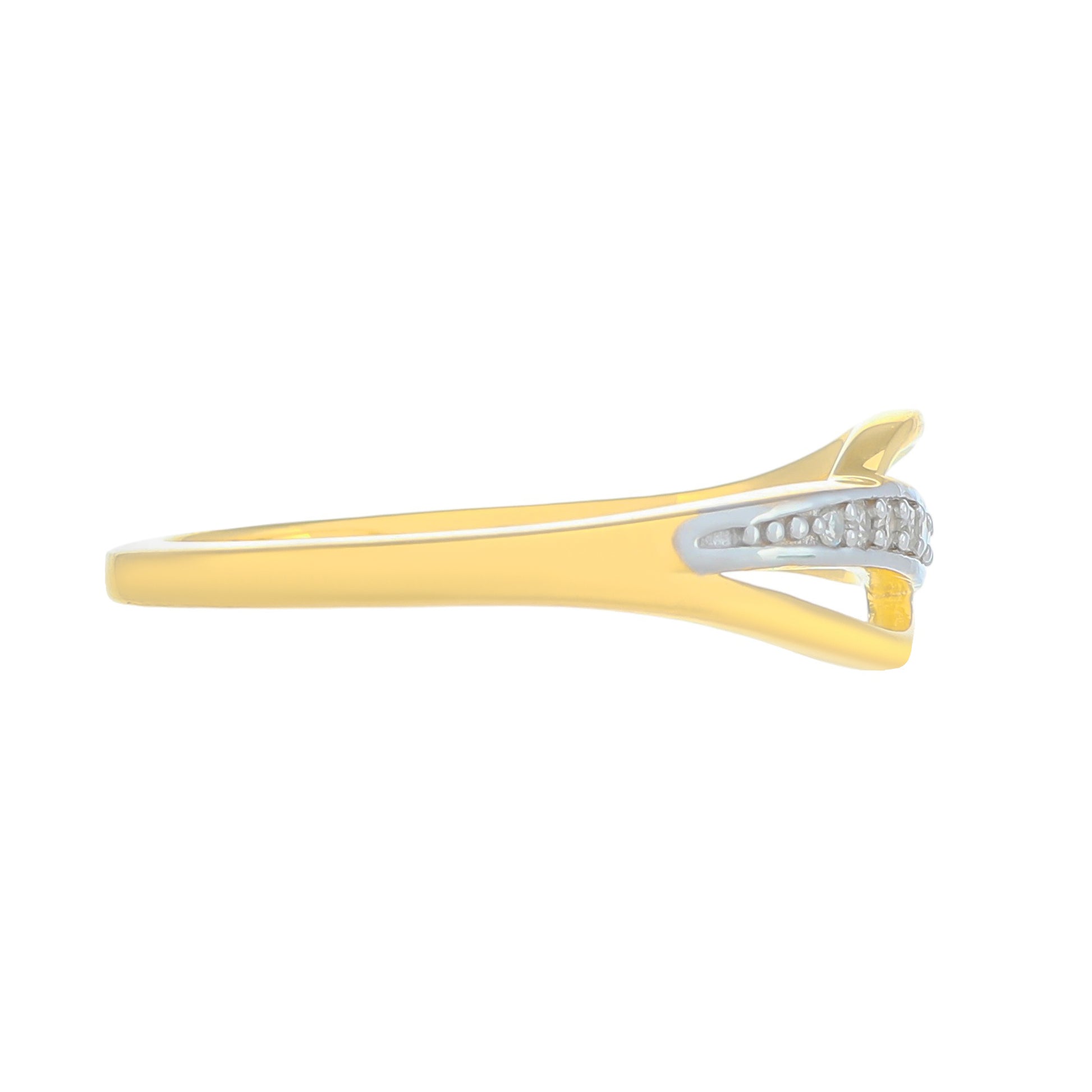 Inel din Argint 925 Placat cu Aur ( 2.01 grame ) cu Diamant Alb 0.06 Carate 4 