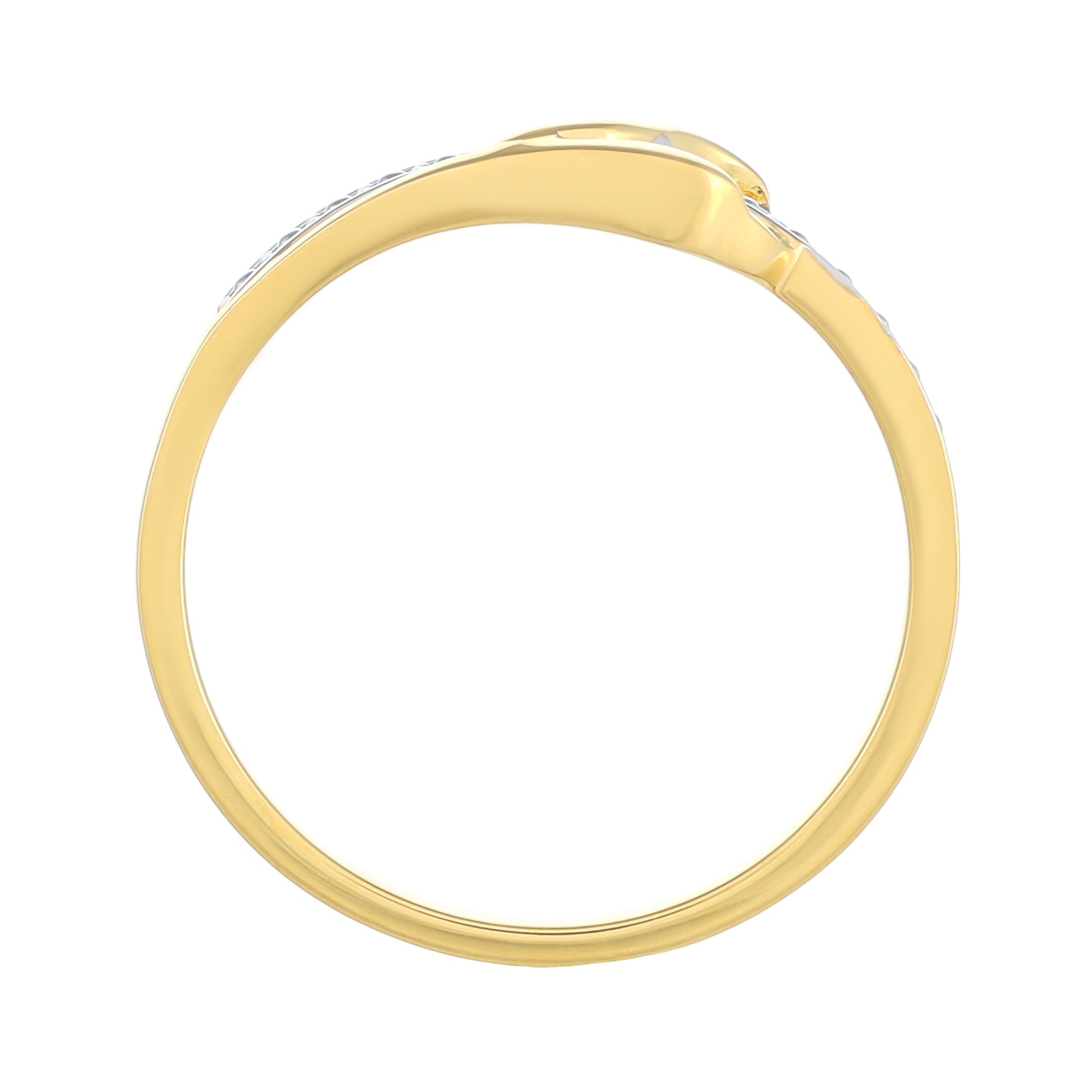 Inel din Argint 925 Placat cu Aur ( 2.05 grame ) cu Diamant Alb 0.01 Carate 4 