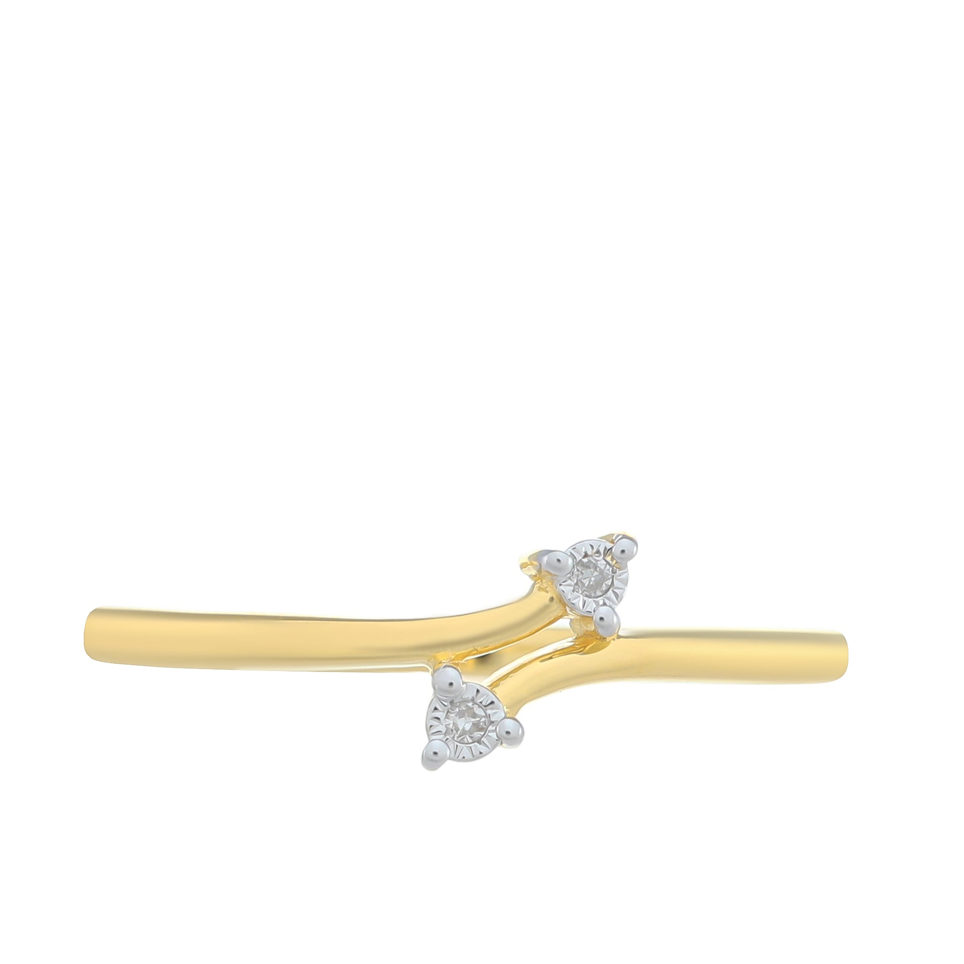 Inel din Argint 925 Placat cu Aur ( 1.38 grame ) cu Diamant Alb 0.01 Carate 1 