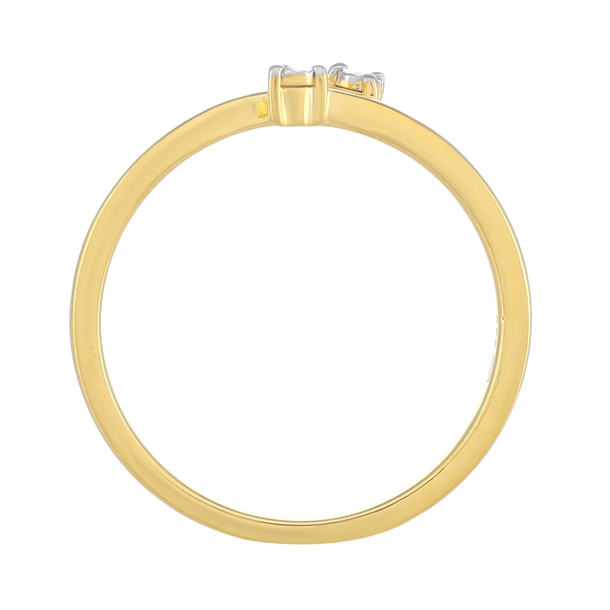 Inel din Argint 925 Placat cu Aur ( 1.38 grame ) cu Diamant Alb 0.01 Carate 3 