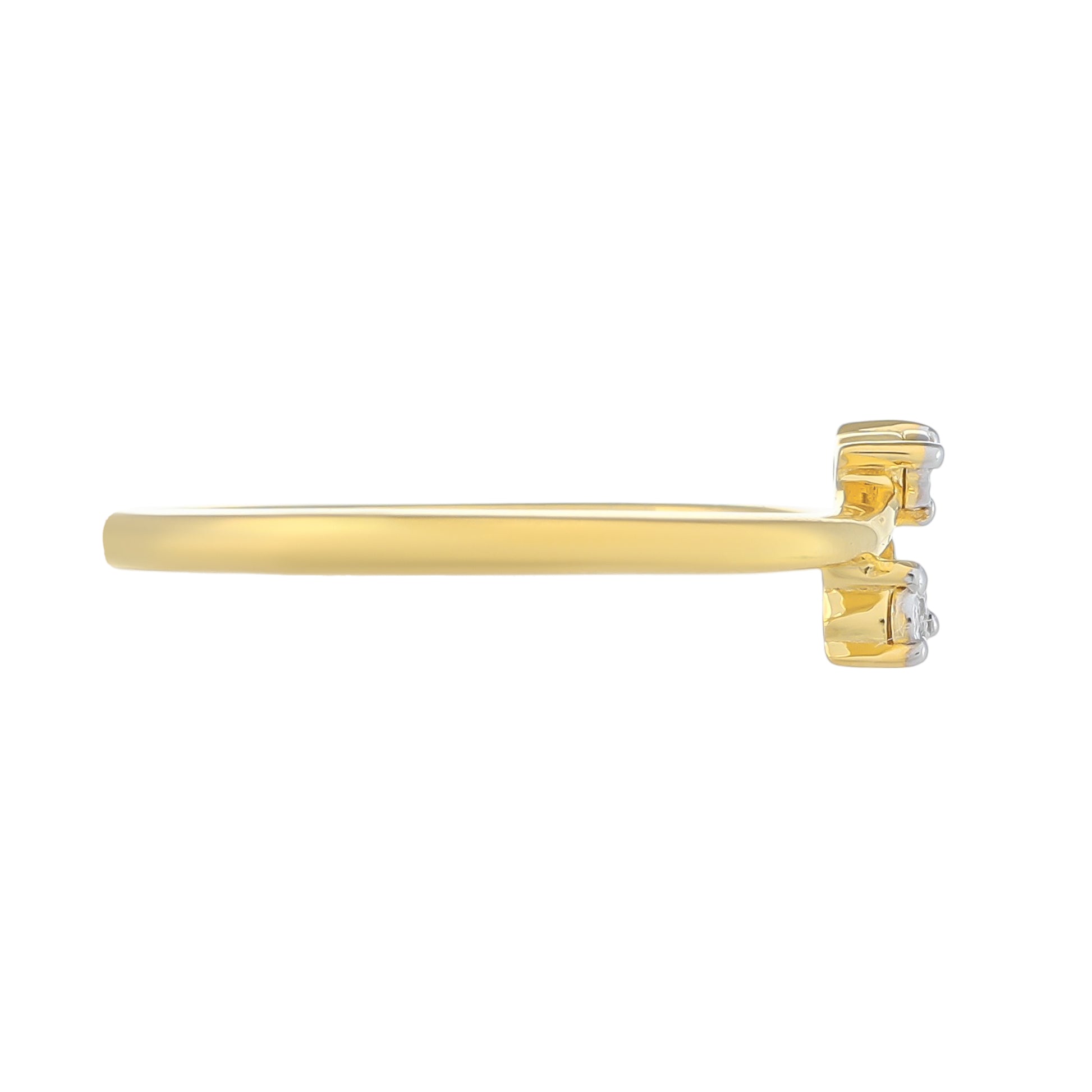 Inel din Argint 925 Placat cu Aur ( 1.38 grame ) cu Diamant Alb 0.01 Carate 4 