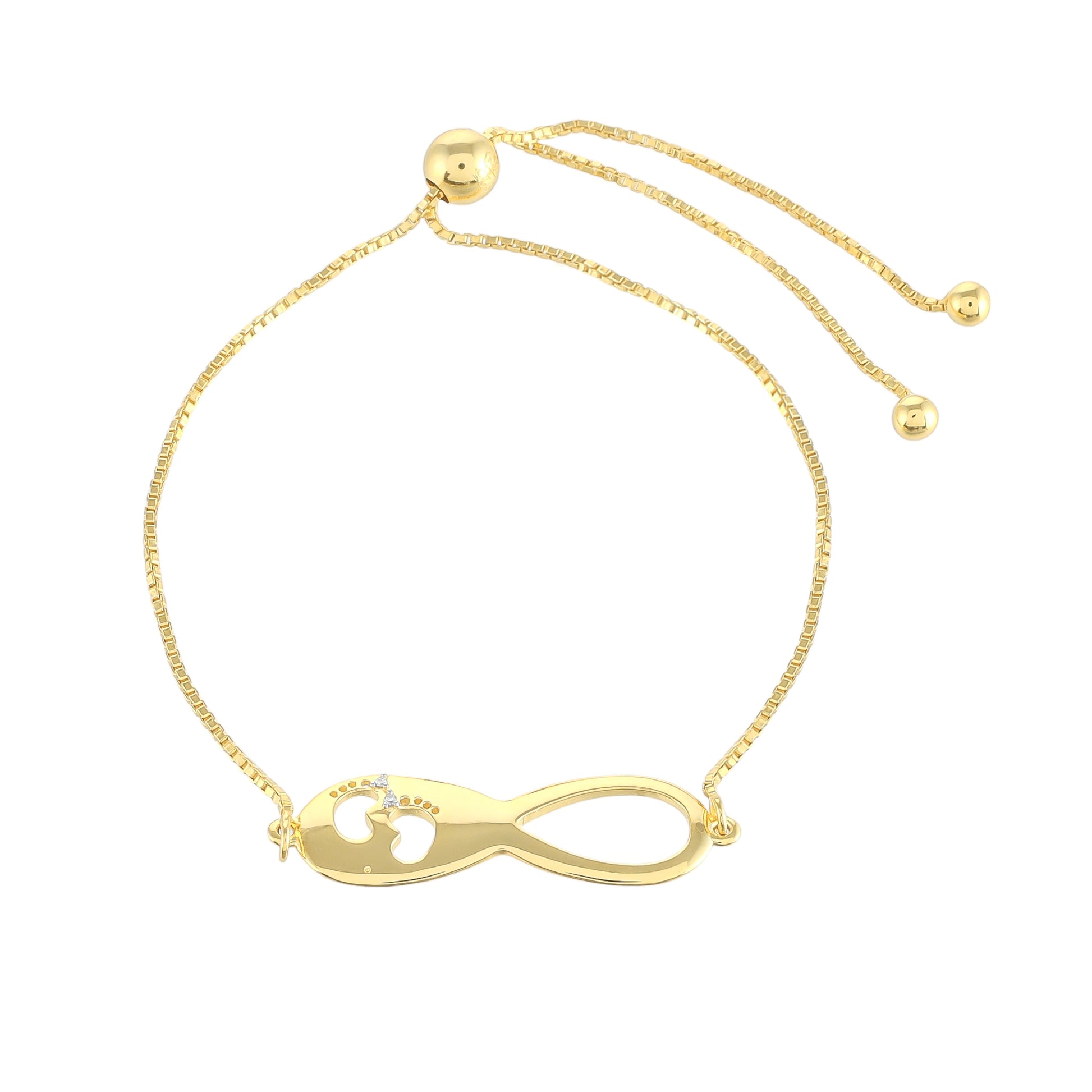 Brățară din Argint 925 Placat cu Aur ( 3.8 grame ) cu Diamant Alb 0.01 Carate 1 