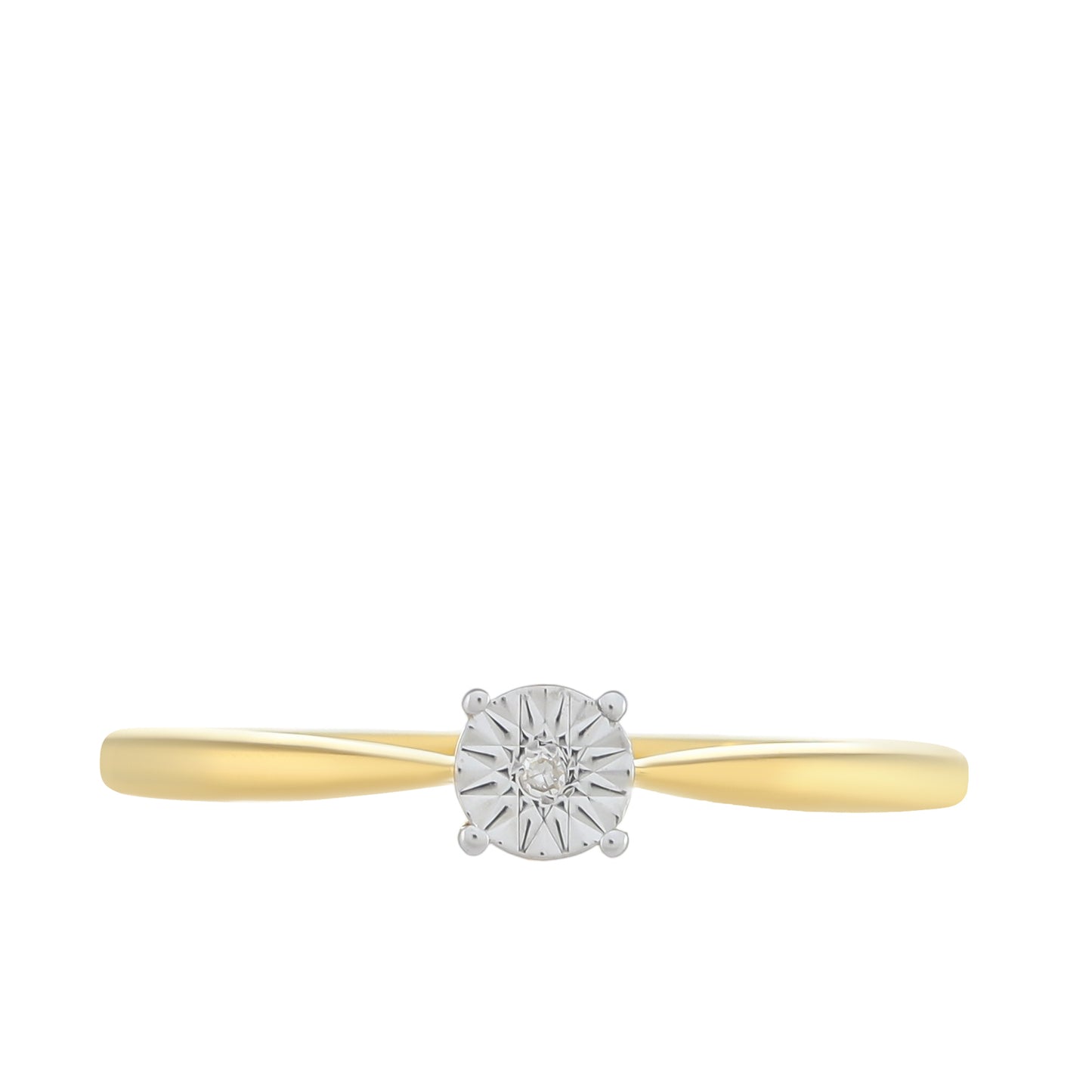 Inel din Argint 925 Placat cu Aur ( 1.45 grame ) cu Diamant Alb 0.01 Carate