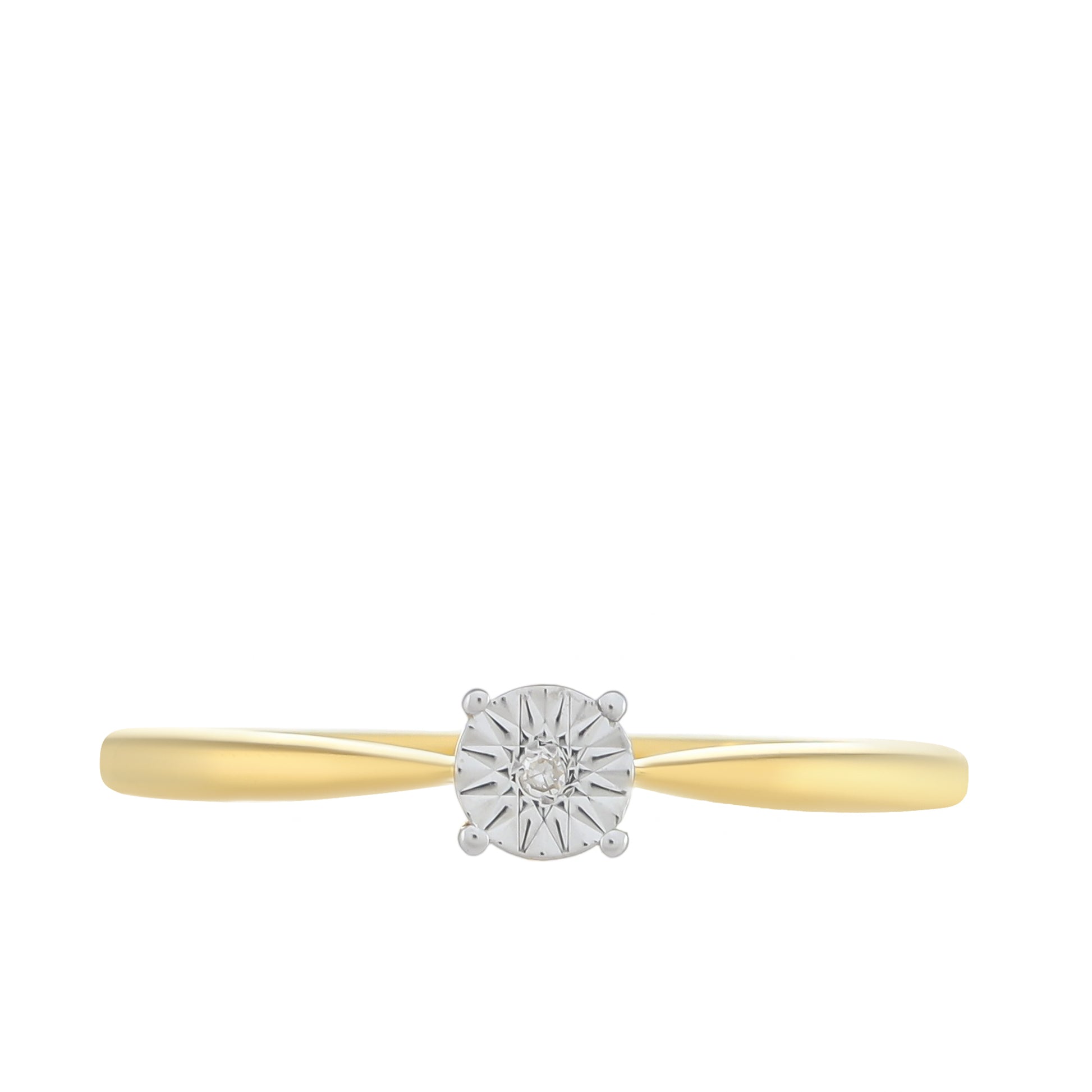 Inel din Argint 925 Placat cu Aur ( 1.45 grame ) cu Diamant Alb 0.01 Carate 1 