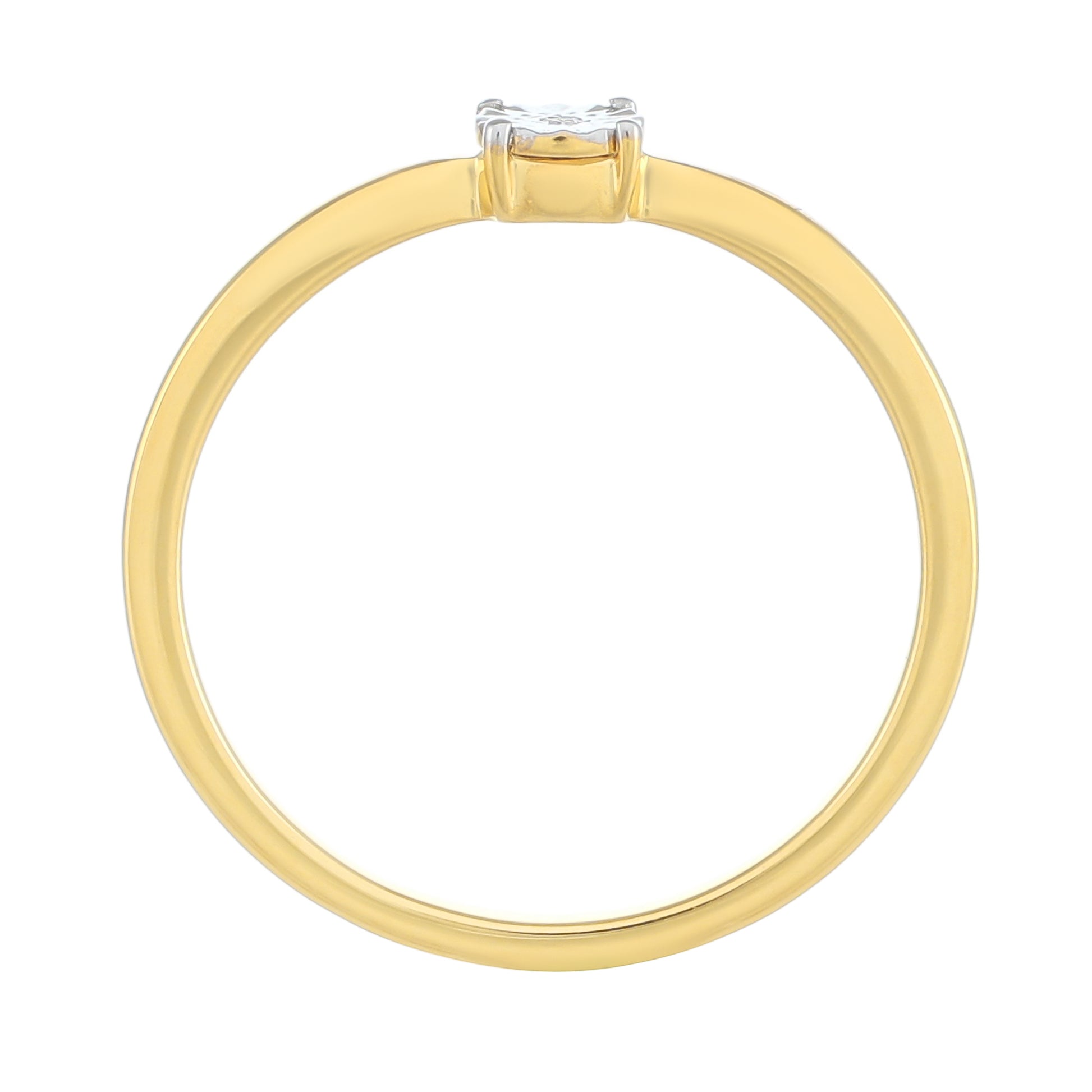 Inel din Argint 925 Placat cu Aur ( 1.45 grame ) cu Diamant Alb 0.01 Carate 4 