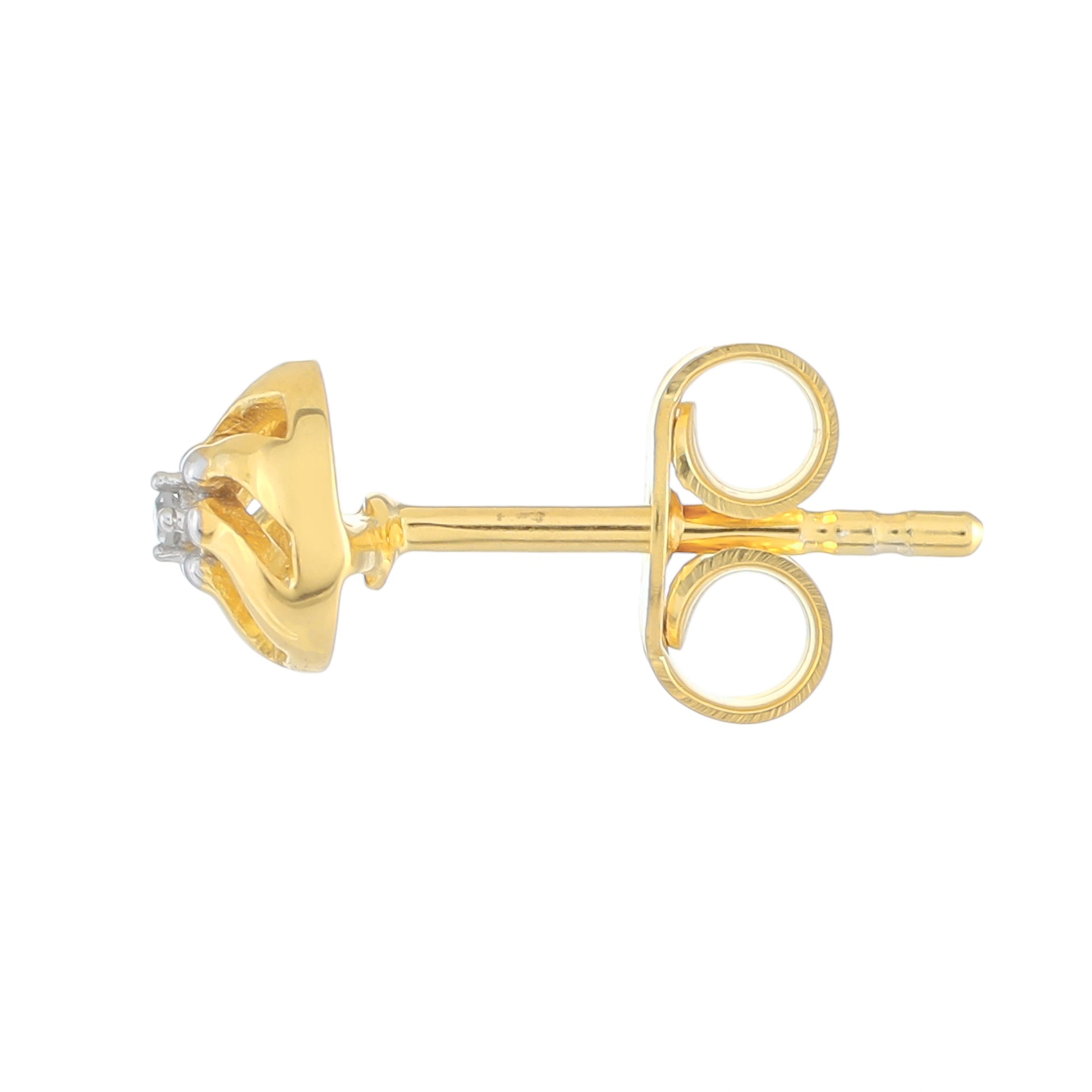 Cercei din Argint 925 Placat cu Aur ( 1.1 grame ) cu Diamant Alb 0.01 Carate 2 