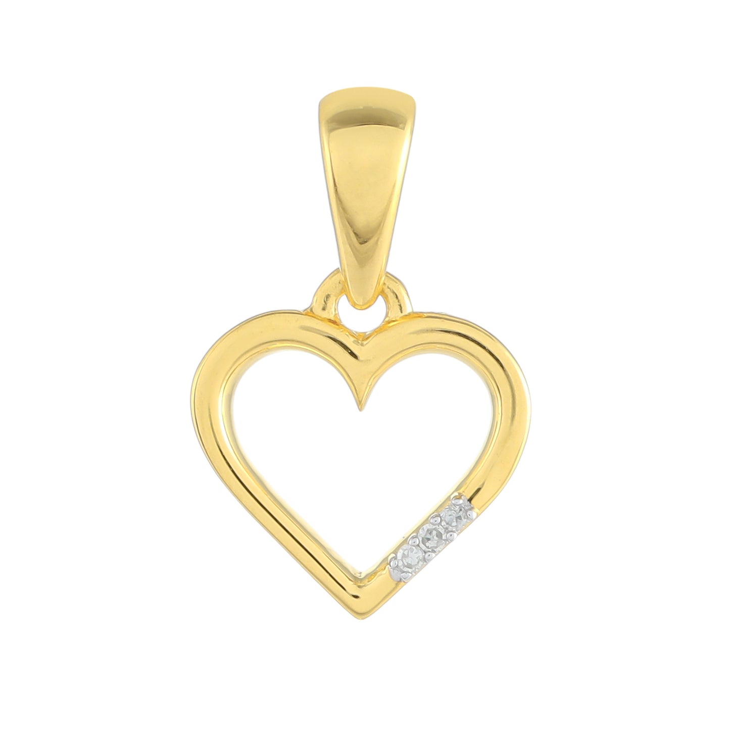 Pandantiv din Argint 925 Placat cu Aur ( 1.33 grame ) cu Diamant Alb 0.02 Carate